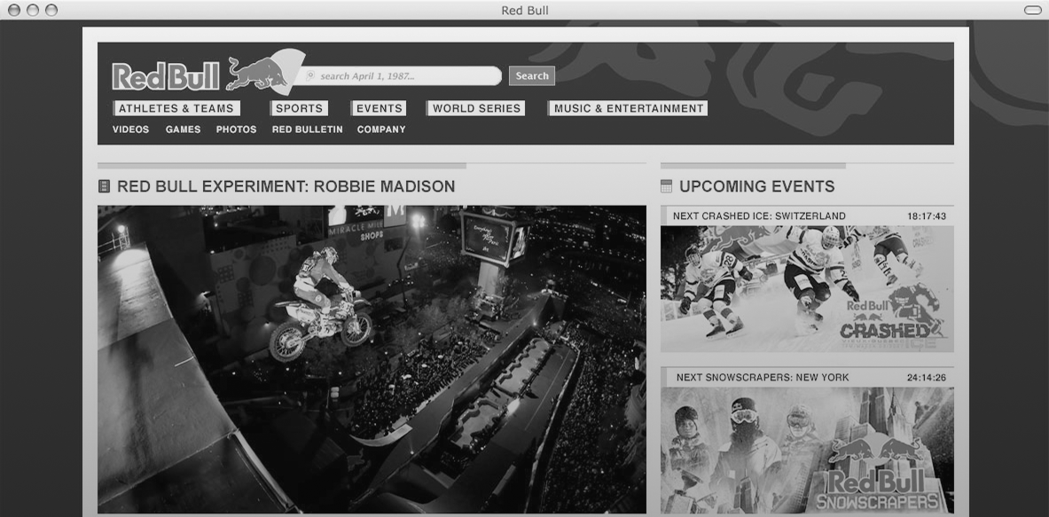 Redbull.com redesign