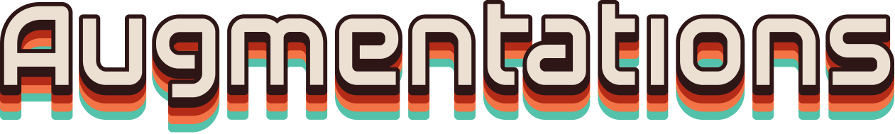 The Augmentations wordmark with a four-color stripe running under it