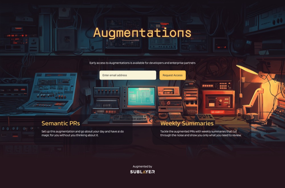 Landing page direction with a warm workbench scene