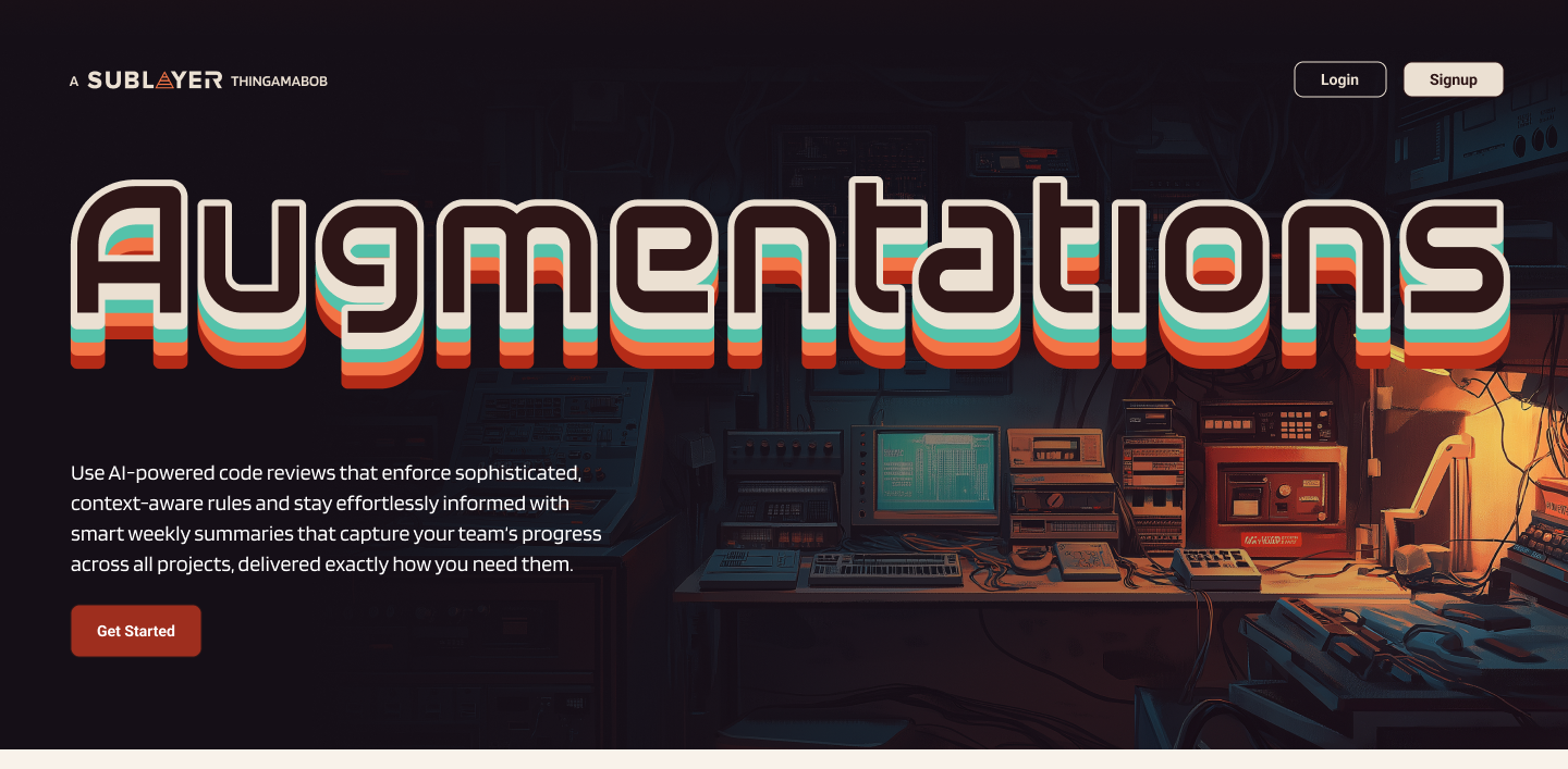 The Augmentations.ai landing page