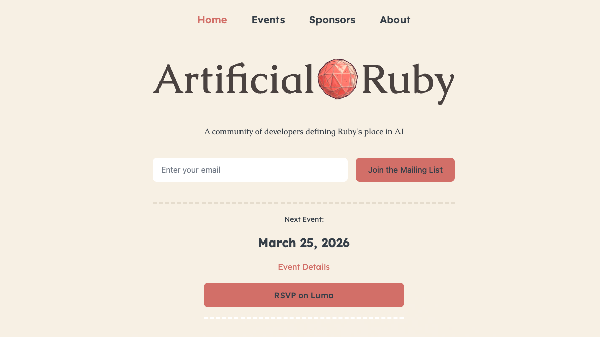 Artificial Ruby site
